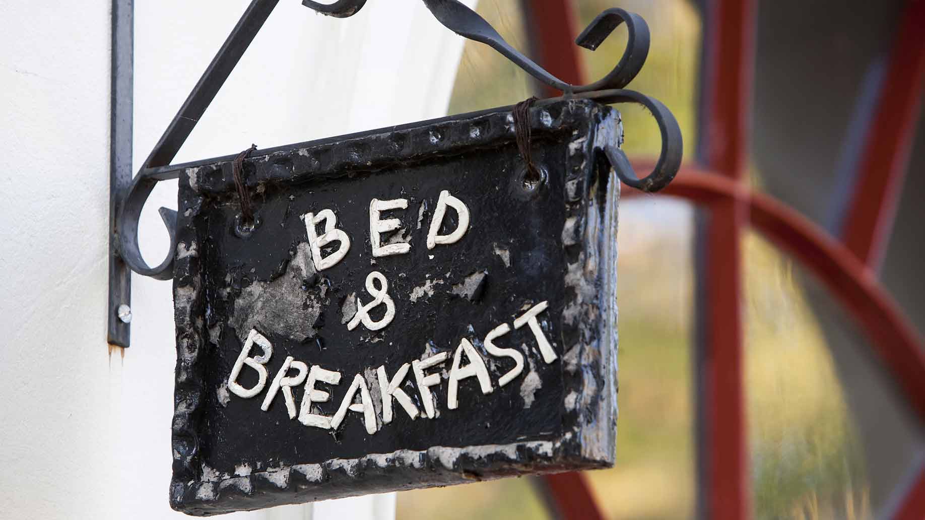 bed and breakfast sign