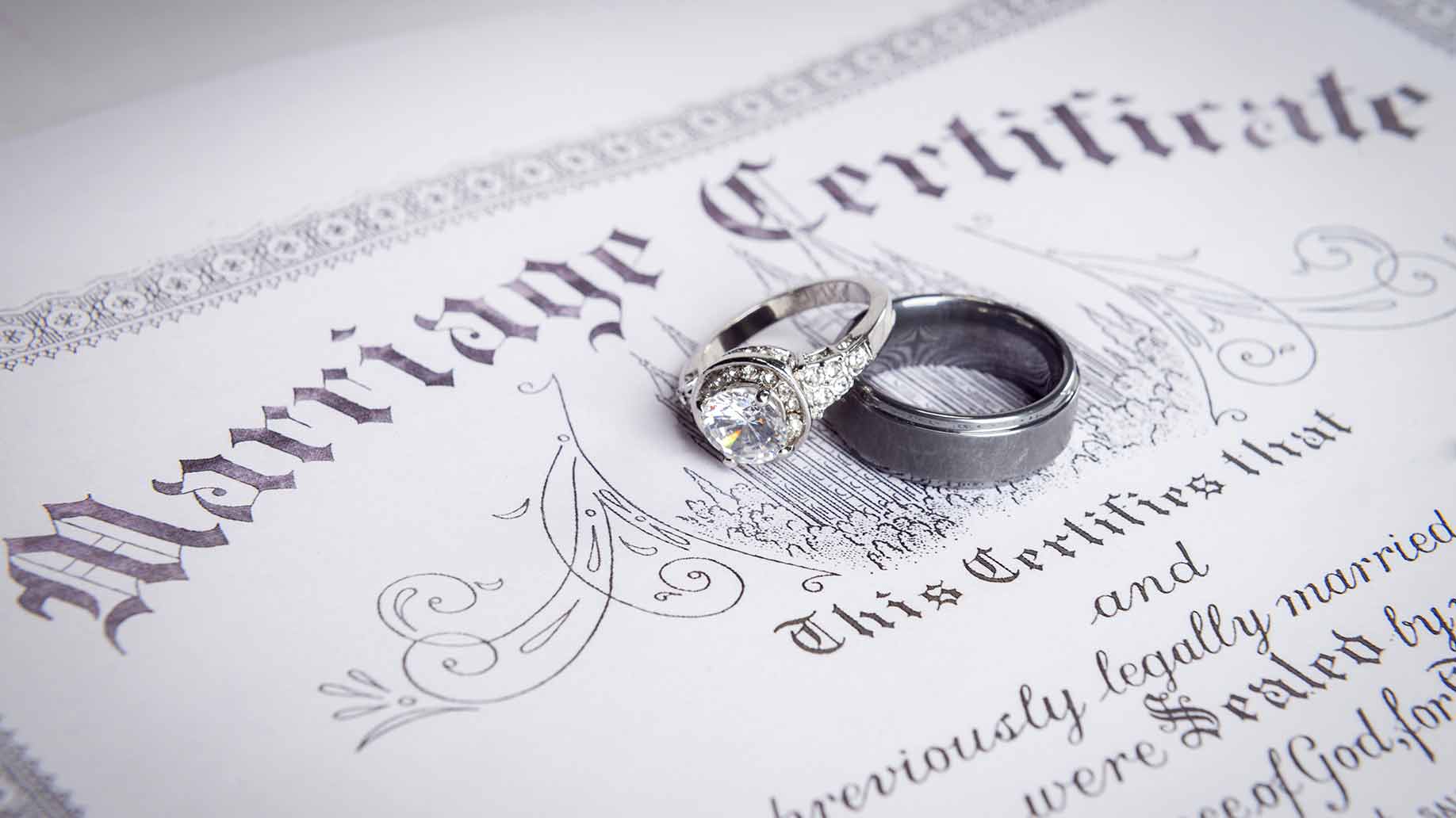 marriage certificate rings