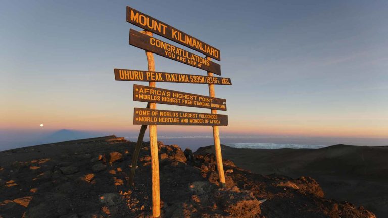 mount kilimanjaro summit sign