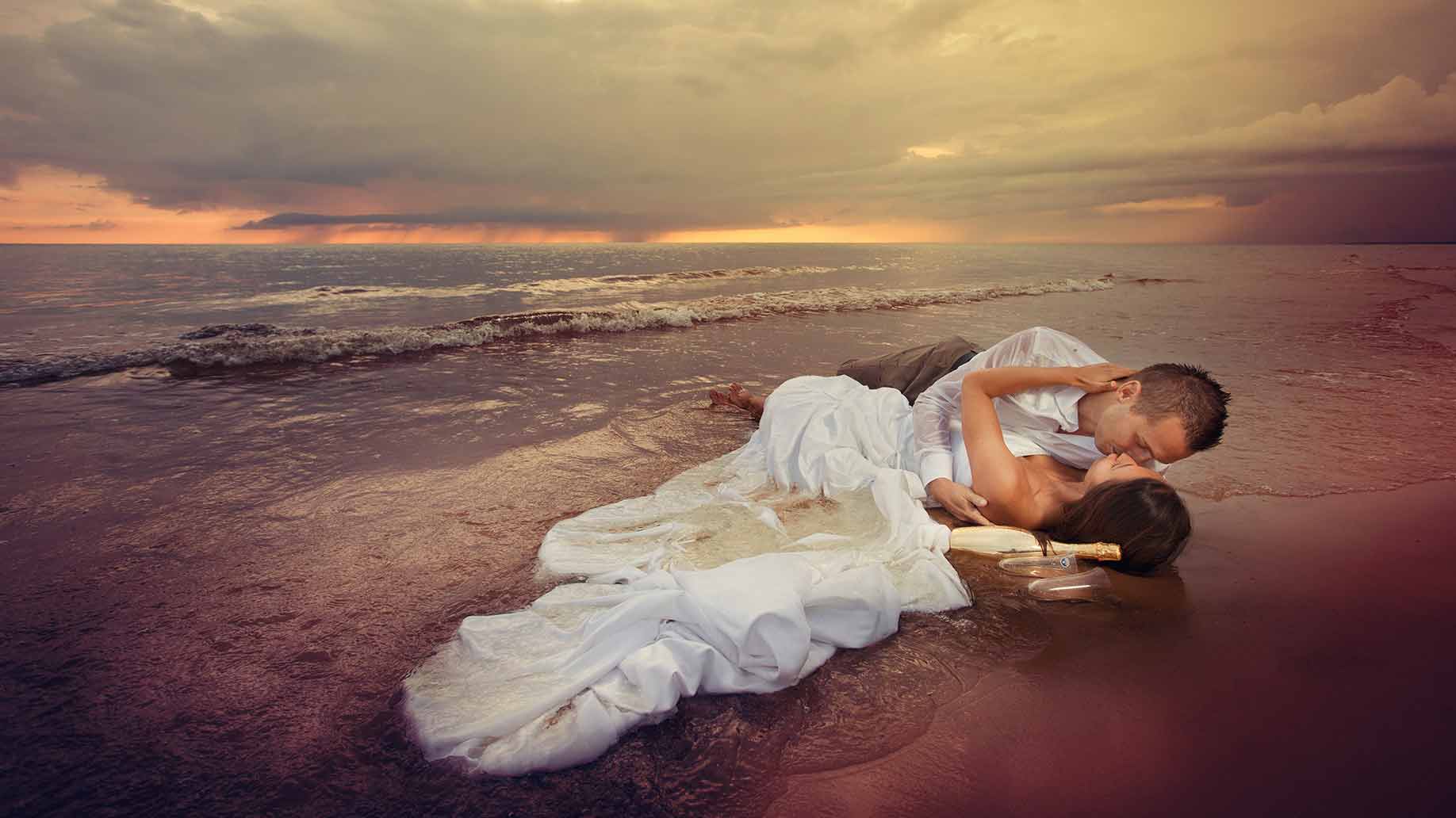 trash the dress wedding photo